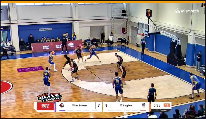 The automated broadcast with live score and stats overlays